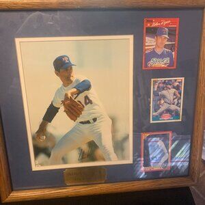 Nolan Ryan Texas Heat Framed 8 x 10 Photo W Baseball Cards WITHOUT COA